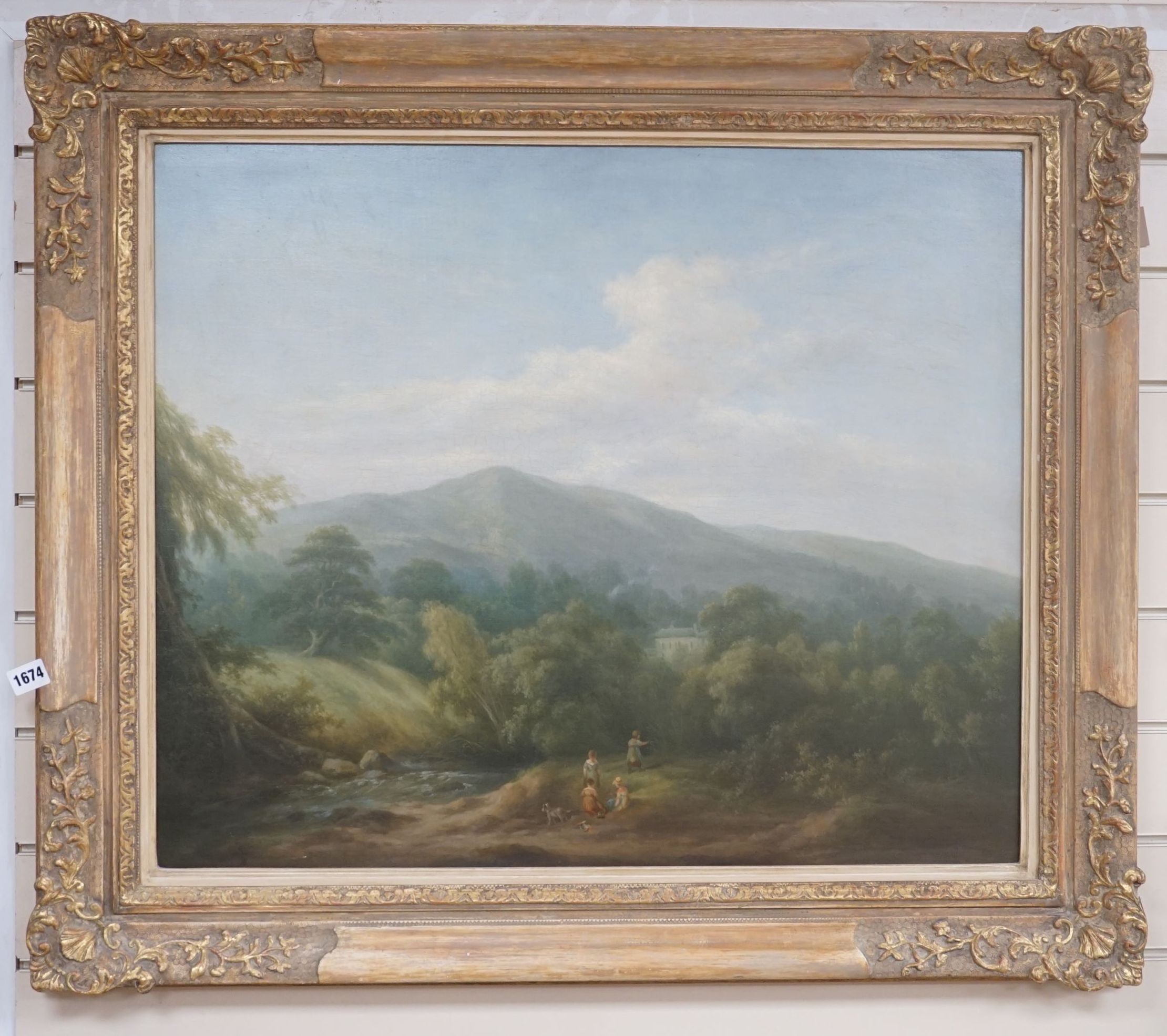 Late 19th century English School, oil on canvas, Children in a landscape, 62 x 74cm